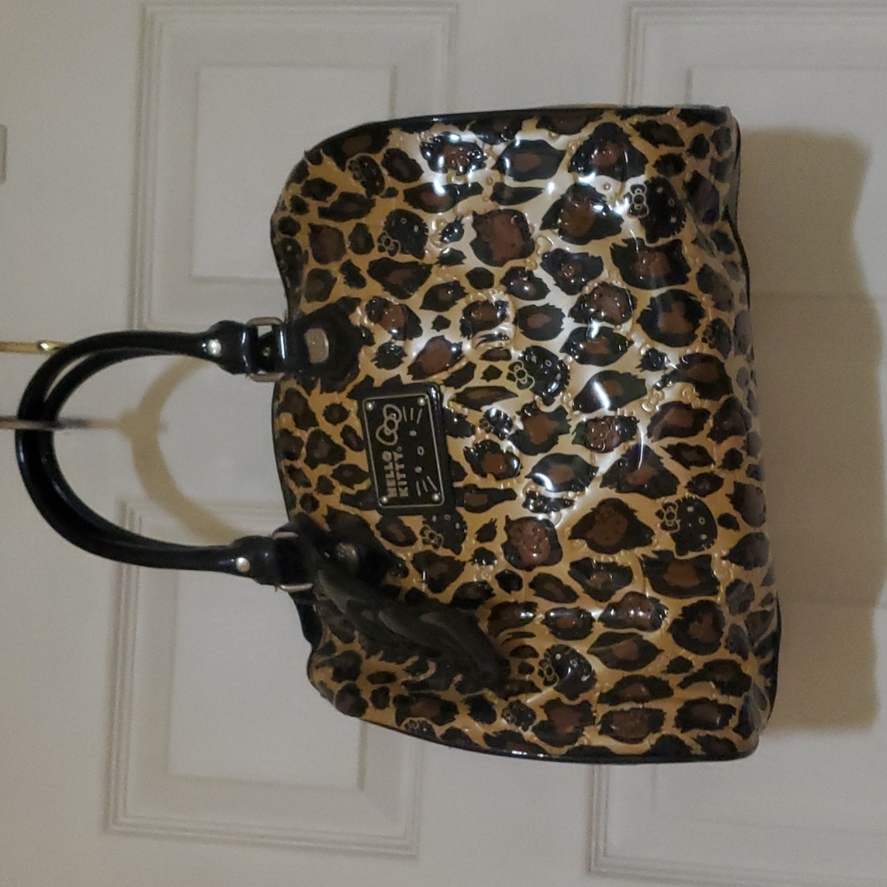 Hello Kitty leopard print satchel handbag